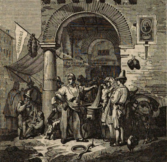 02_Das Pfennig-Magazin_01_1833-1834_p297_Italien_Neapel_Fast-Food_Straßenhandel_Makkaroni_Straßenhaendler