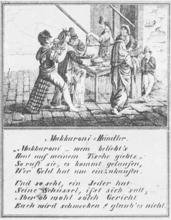 03_Germanisches Nationalmuseum Nuernberg HB 21034-1231_Makkaroni_Straßenhandel_Neapel_Italien_Fast-Food