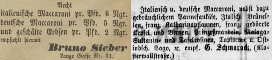14_Wochenblatt für Pulsnitz [...]_1867_06_22_Nr50_p201_Solinger Kreis-Intelligenzblatt_1866_03_14_Nr21_p3_Makkaroni_Deutsche-Makkaroni