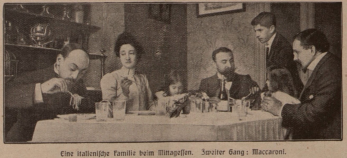 28_Das Blatt der Hausfrau_16_1905-06_p0239_Makkaroni_Nudeln_Italien_Buergertum_Gabel