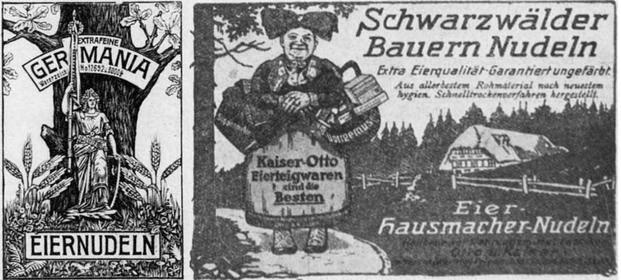 34_Deutscher Reichsanzeiger_1914_04_16_Nr089_p18_Ebd_1913_08_15_Nr191_p15_Nudeln_Eiernudeln_Germania_Nationale-Werbung_Robert-Densow_Dresden_Otto-Kaiser_Schwarzwald_Regionale-Spezialitaeten_