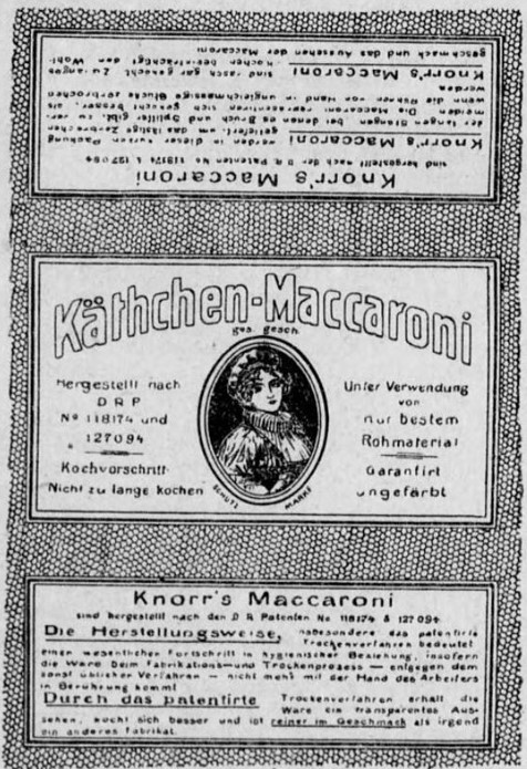37_Deutscher Reichsanzeiger_1905_02_28_Nr081_p14_Makkaroni_Kaethchen_C-H-Knorr_Heilbronn_Verpackung
