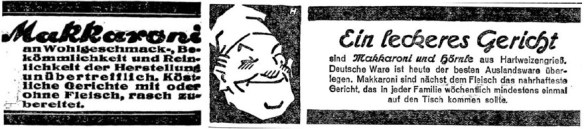 43_C.V.-Zeitung_01_1922_p206_Ebd_p147_Nudeln_Makkaroni_Gemeinschaftswerbung