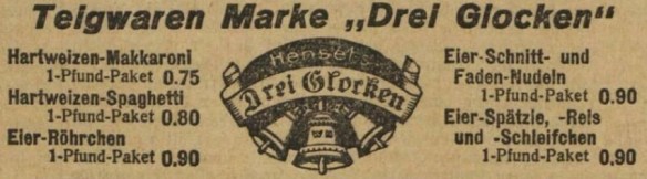 44_Vorwaerts_1926_10_01_Nr462_p04_Makkaroni_Drei-Glocken_Hensel_Preise_Eiernudeln