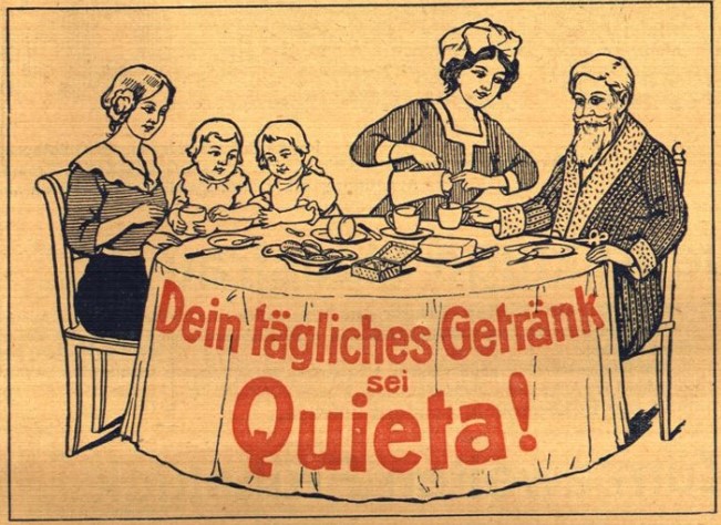 13_Mittelbadischer Courier_1914_04_06_Nr080_Beilage_Ersatzkaffee_Quieta_Familie_Flugblatt_Kaffeetrinken