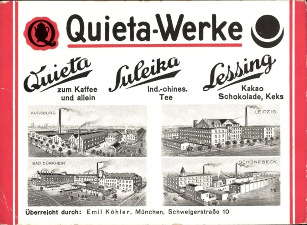 35_Quieta-Werke_Postkarte_Lessing_sa_Produktionsstaetten_Leipzig_Augsburg_Bad-Duerkheim_Schoenebeck_Suleika_Ersatzkaffee_Tee