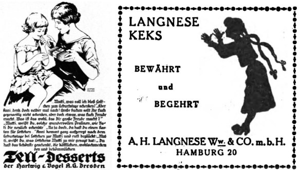 11_Die Kunst_26_1924-25_H11_pXI_Die Woche_26_1924_Nr2_pVIII_Suesswaren_Pralinen_Tell-Desserts_Hartwig-Vogel_Gebaeck_Keks_Langnese_Kinder