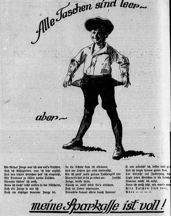 13_Sparkassen-Rundschau_1928_Nr20_p8_Naschen_Sparsamkeit_Kinder_Gedicht_Suesswaren