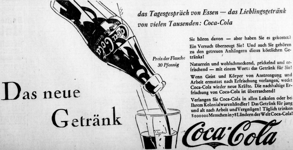 11_Essener Anzeiger_1929_05_04_Nr104_p05_Getraenke_Erfrischungsgetraenke_Coca-Cola_Glasflasche