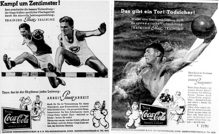 25_Essener Anzeiger_1936_07_10_Nr188_p11_Essener Volks-Zeitung_1936_07_03_Nr181_p11_Getraenke_Coca-Cola_Sport_Huerdenlauf_Wasserball
