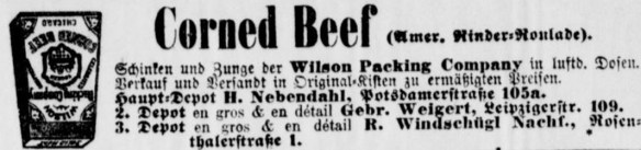05_Berliner Tageblatt_1878_01_13_Nr011_p17_Fleischwaren_Konserven_Corned-Beef_Wilson_Amerikanisierung