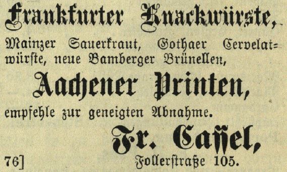 10_Allgemeine Hausfrauen-Zeitung_01_1878-79_p020_Regionale-Produkte_Printen_Bockwuerstchen_Feinkost