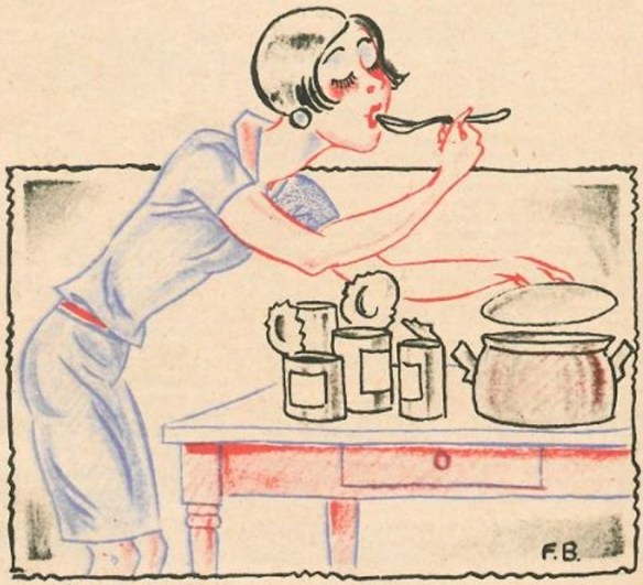 13_Die Damen Illustrierte_30_1927_H14_p20_Schnellkueche_Konserven_Alleinstehende_Kochen