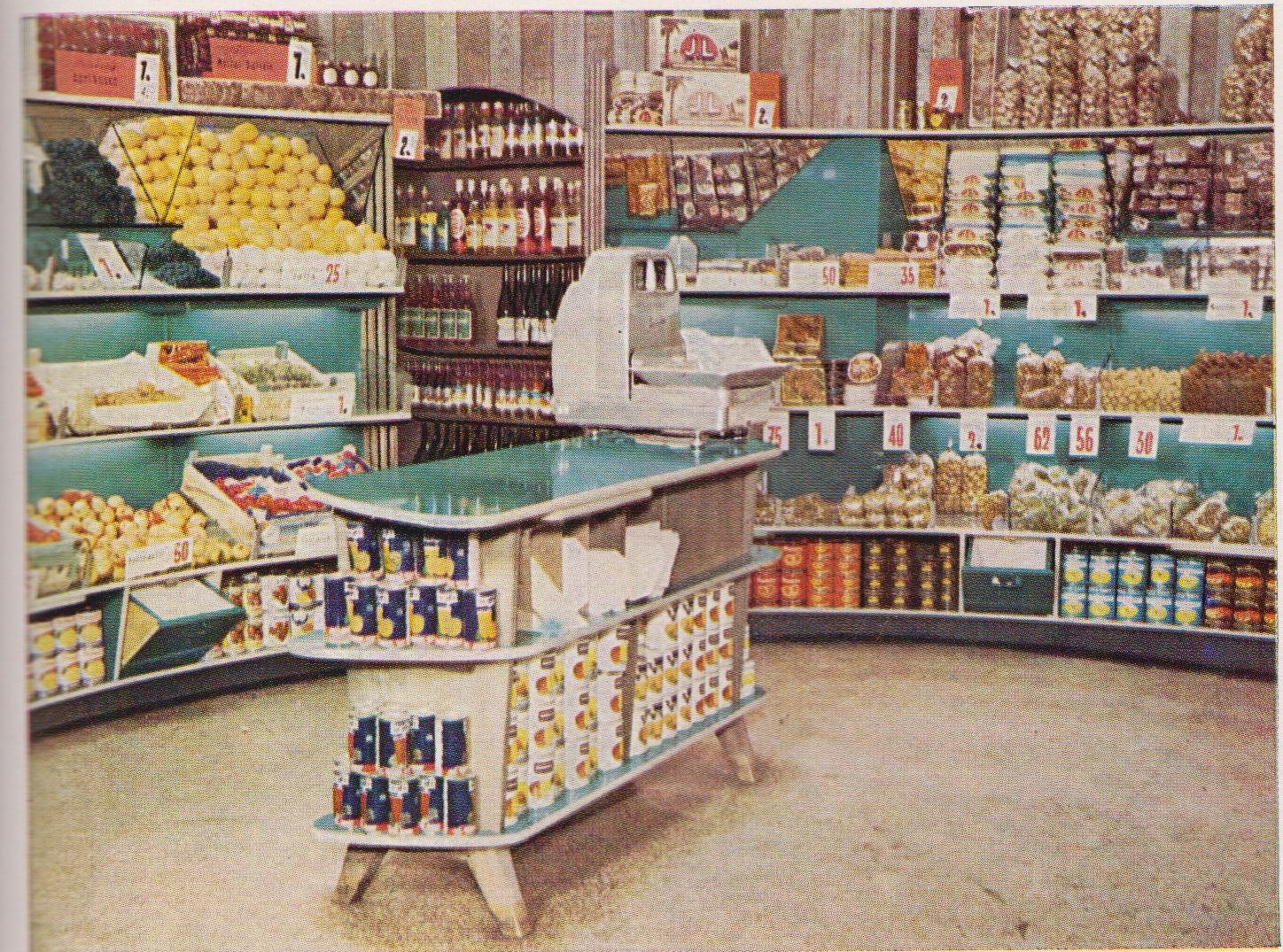 15_So baut man heute Ruhr_1960_sp_Einzelhandel_Ladenbau_Verkaufsmoebel_Selbstbedienung_Farbe_Getalit