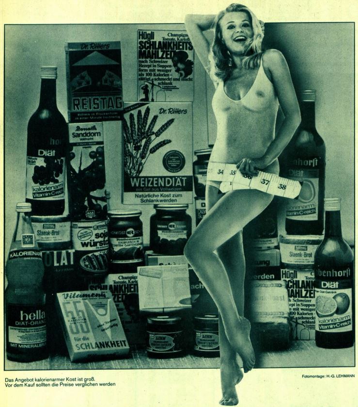 18_Hamburger Abendblatt_1972_07_01_Nr150_pWJ02_Diaetprodukte_Lightprodukte_Kalorienarm_Pinup_Schlankheit_Koerper_Reformwaren