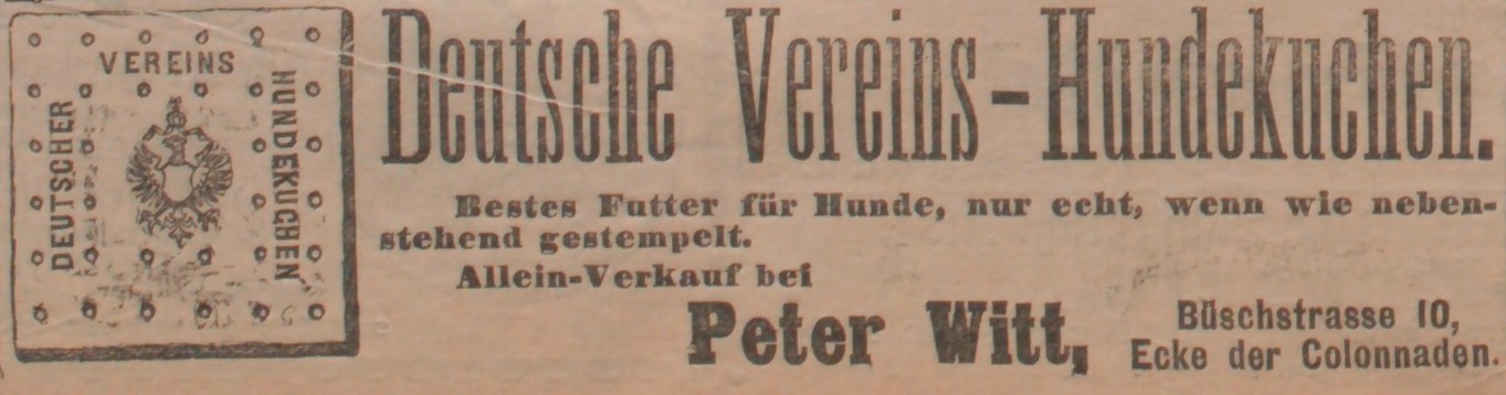 26_Hamburger Fremdenblatt_1884_11_16_Nr270_p16_Hundekuchen_Deutscher-Vereins-Hundekuchen
