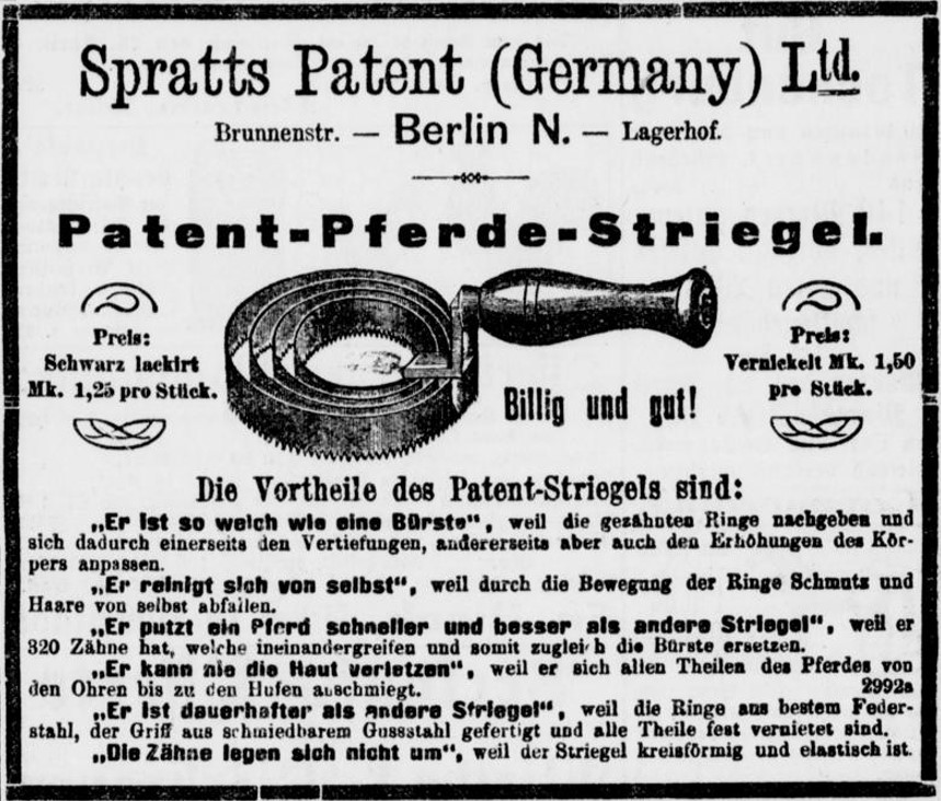 36_Westfaelisches Volksblatt_1890_04_12_Nr099_p8_Tierartikel_Pferdestriegel_Spratt_Erwin-Stahlecker