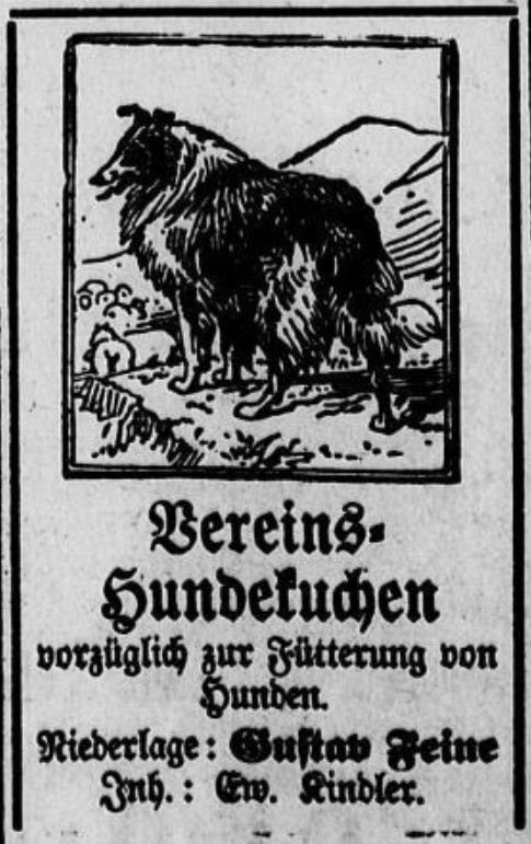 40_Erzgebirgischer Volksfreund_1904_06_25_Nr145_p3_Hundefutter_Vereins-Hundekuchen