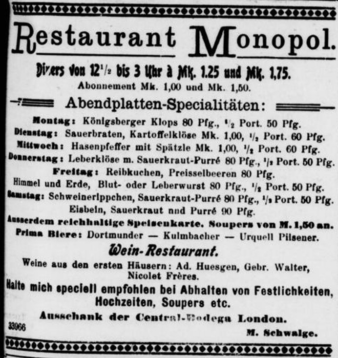 20_Aachener Anzeiger_1903_11_01_Nr257_p07_Restaurant_Deutsche-Kueche_Spaetzle