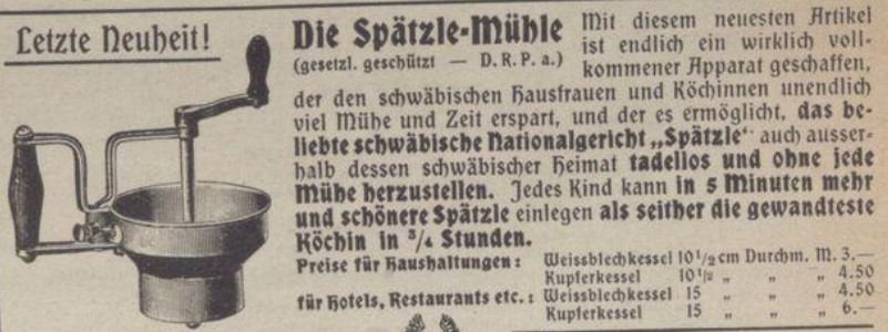 33_Schwaebischer Merkur_1904_12_02_Nr563_np04_Haushaltsgeraete_Spaetzlemuehle_Huenersdorff_Stuttgart