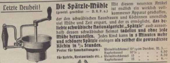 33_Schwaebischer Merkur_1904_12_02_Nr563_np04_Haushaltsgeraete_Spaetzlemuehle_Huenersdorff_Stuttgart