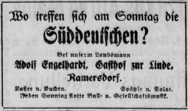 48_General-Anzeiger für Bonn und Umgegend_1920_06_31_Nr10775_p8_Schwaben_Gaststaette_Spaetzle_Ramersdorf_Regionale-Kueche