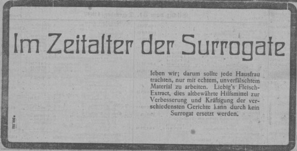 05_Muenchner Neueste Nachrichten_1908_11_25_Nr553_p08_Convenienceprodukte_Fleischextrakt_Liebig_Surrogate