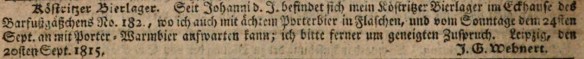 17_Leipziger Zeitung_1815_09_23_Nr186_p2218_Bier_Porter_Koestritzer