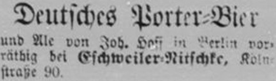 39_Echo der Gegenwart_1873_04_05_Nr095_p3_Bier_Ale_Deutscher-Porter_Johann-Hoff