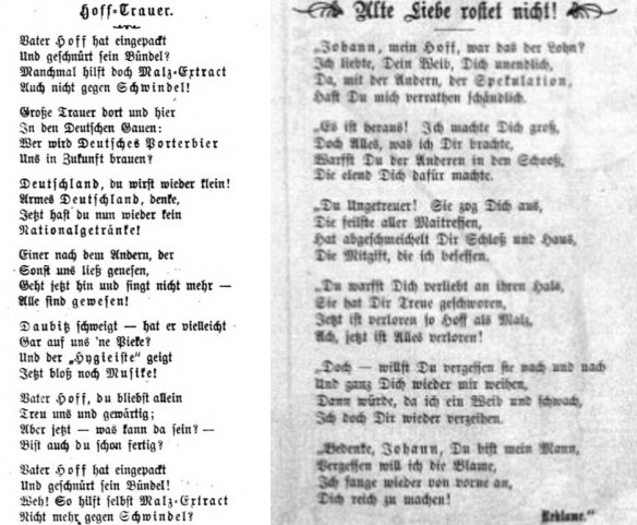 49_Kladderadatsch_26_1873_Nr34_Beibl1_p1_Berliner Wespen_06_1873_Nr30_p3_Deutscher-Porter_Johann-Hoff_Zahlungseinstellung_Gedicht_Reklame_Spekulation