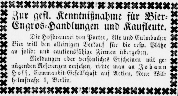 55_Iserlohner Kreisblatt_1873_11_13_Nr134_p4_Bier_Deutscher-Porter_Johann-Hoff_Konzessionen