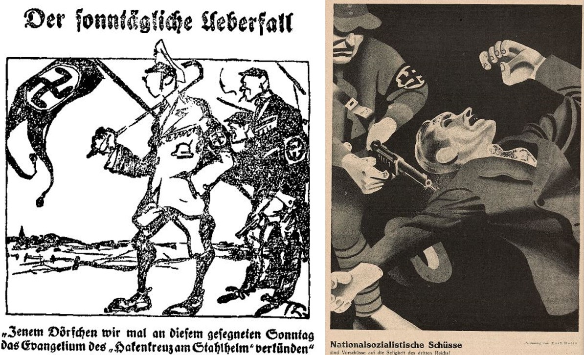 03_Luebecker Volksbote_1929_08_007_Nr182_p3_Der wahre Jacob 51_1930_Nr19_p06_Nationalsozialisten_Terror_Buergerkrieg_Drittes-Reich