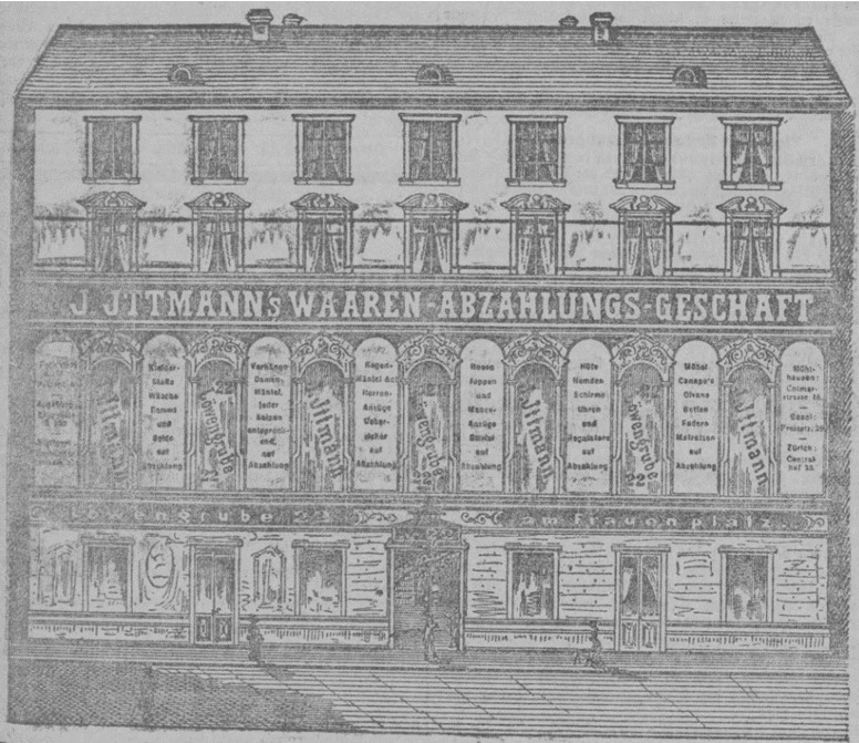 07_Neueste Nachrichten und Muenchner Anzeiger_1887_03_27_Nr083_p10_Abzahlungsgeschaeft_Ittmann_Verkaufsstaette