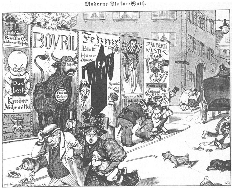 09_Fliegende Blaetter_104_1896_p231_Werbung_Aussenreklame_Plakate_Bovril_Kommerzialisierung