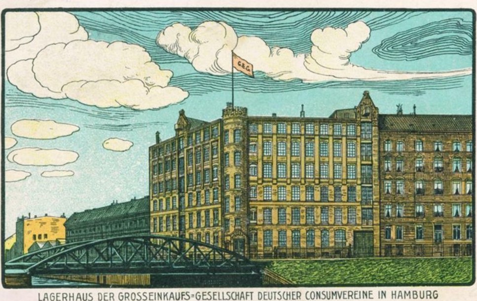 20_Postkarte_1904_Konsumgenossenschaften_GEG_Hamburg_Lagerhaus