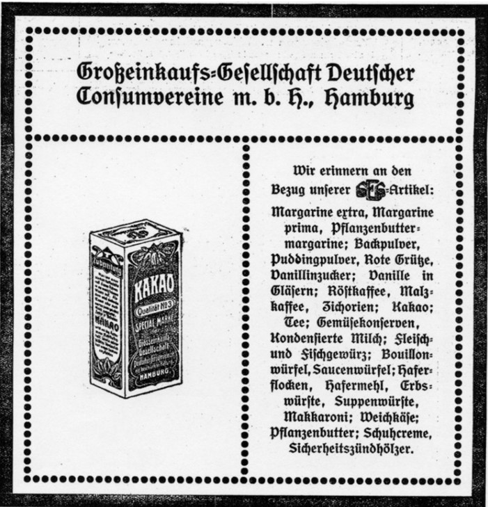 21_Konsumgenossenschaftliche Rundschau_08_1911_Nr07_pI_Konsumgenossenschaften_Eigenproduktion_GEG_Handelsmarken_Verpackung