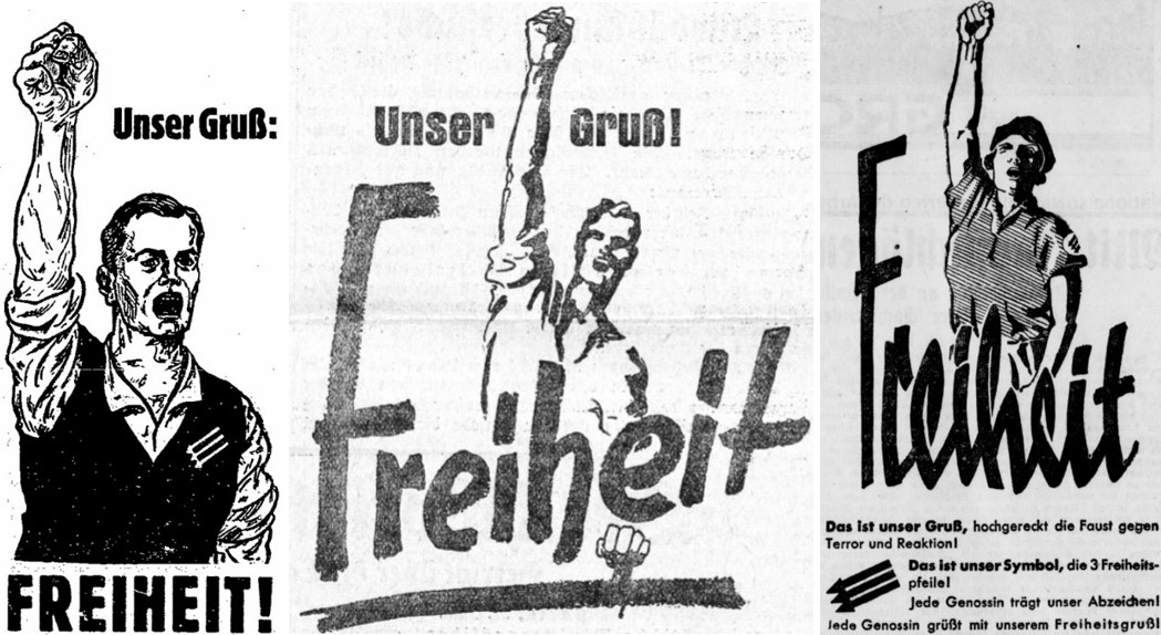 42_Holzarbeiter Zeitung_40_1932_p213_Volksblatt _Detmold_1932_06_27_Nr148_p2_Volkswacht_1932_07_13_Nr162_p6_Eiserne-Front_Freiheit_Gruss