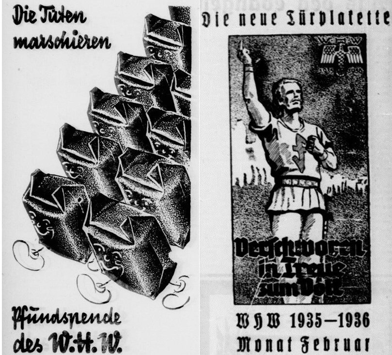 04_Hildener Rundschau_1935_4_1_Nr3_p10_Rhein- und Ruhrztg_1936_1-26_Nr26_p6_Winterhilfswerk_WHW_Pfundspende_Tuerplakette