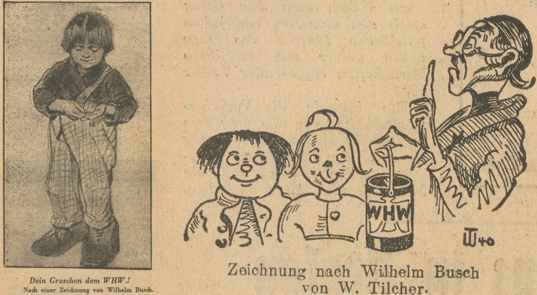 27_Hannoverscher Kurier_1940_2_1_Nr31_p4_Ebd_1940_2_3_Nr33_p4_Wilhelm-Busch_Sammlung_Reichsstraßensammlung_Winterhilfswerk__Max-und-Moritz_Lehrer-Laempel_WHW