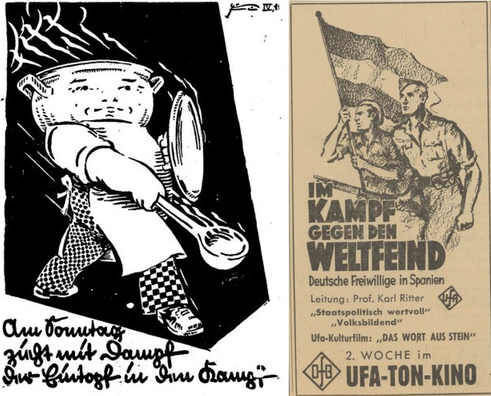 04_Baruther Anzeiger_1936_10_01_Nr05_p6_Voelkischer Beobachter_1939_06_25_Nr176_p28_Kampf_Nationalsozialismus_Eintopf_Buergerkrieg_Spanien_Bolschewismus_Film_Weltfeind