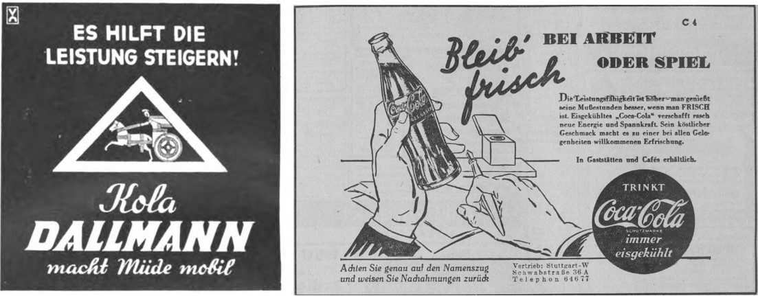 05_Illustrierter Beobachter_13_1938_p1060_Stuttgarter Neues Tagblatt_1936_07_17_Nr330_p14_Leistung_Performance-Food_Kola-Dallmann_Coca-Cola_Frische