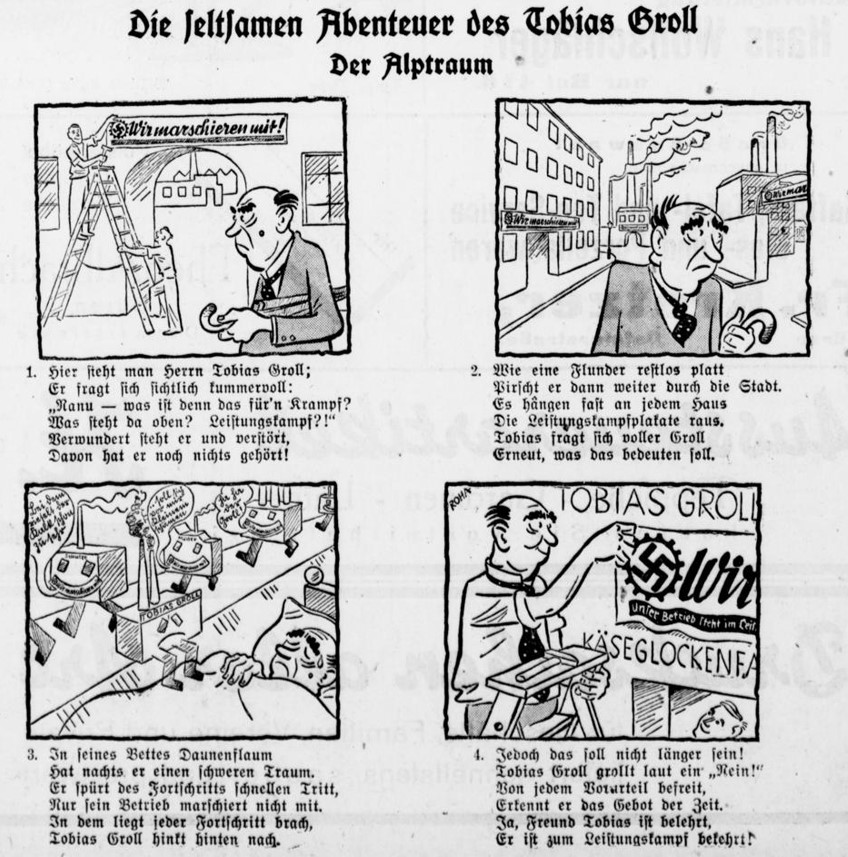 18_Der Patriot_1938_07_30_Nr175_p5_Tobias-Groll_Albtraum_Franz-Roha_Comic_Leistungskampf-der-deutschen-Betriebe_Comic