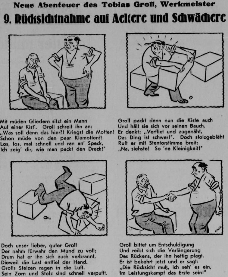 37_Herner Zeitung_1938_11_08_Nr262_p07_Tobias-Groll_Ruecksichtnahme_Franz-Roha_Leistungskampf-der-deutschen-Betriebe_Comic