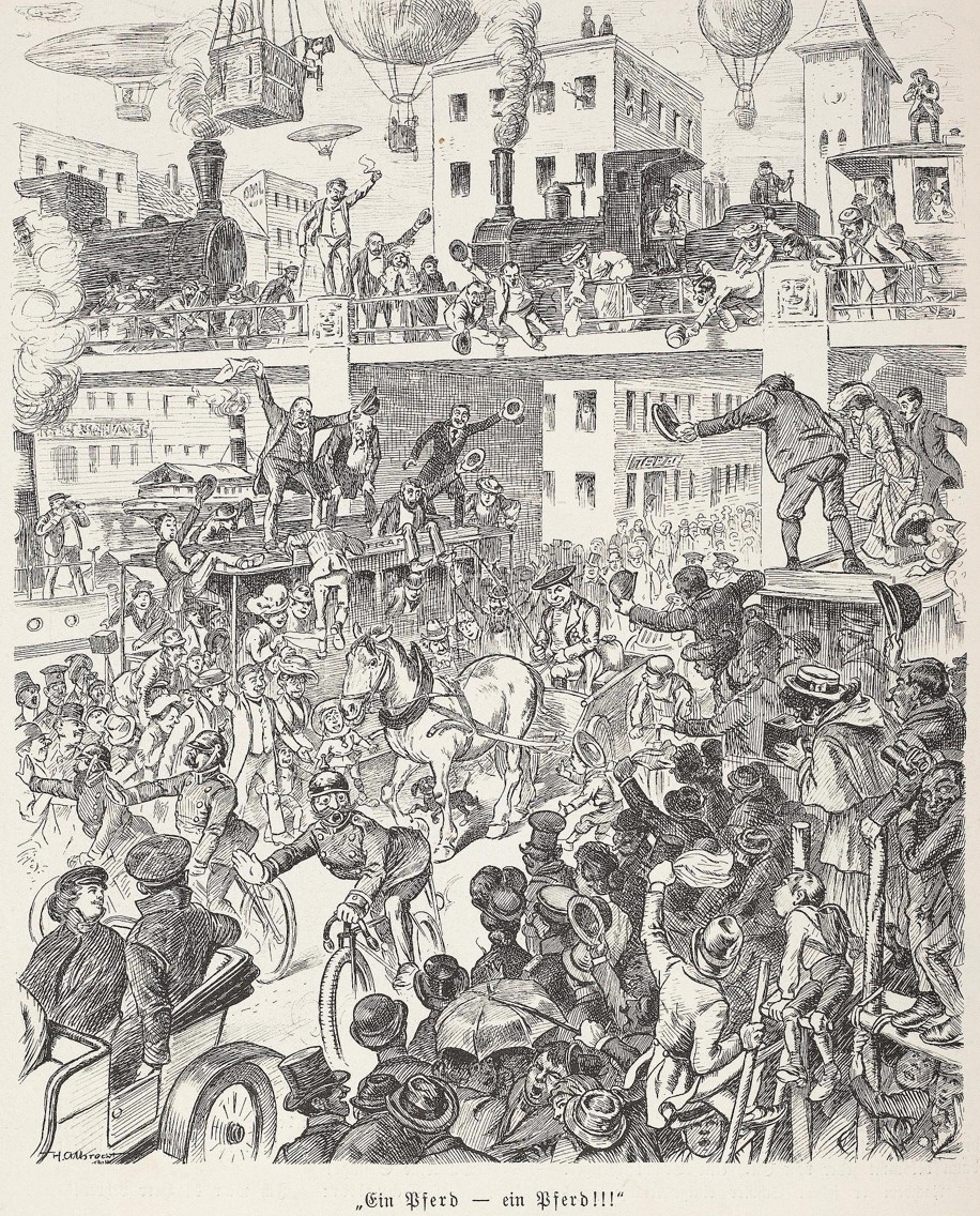 02_Fliegende Blaetter_121_1904_p288_Strassenverkehr_Mobilitaet_Eisenbahn_Strassenbahn_Droschke_Pferd_Dichte